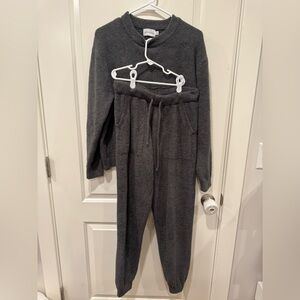 Cozy Charcoal Knit Lounge Set - Women Intimates & Sleepwear Pajamas